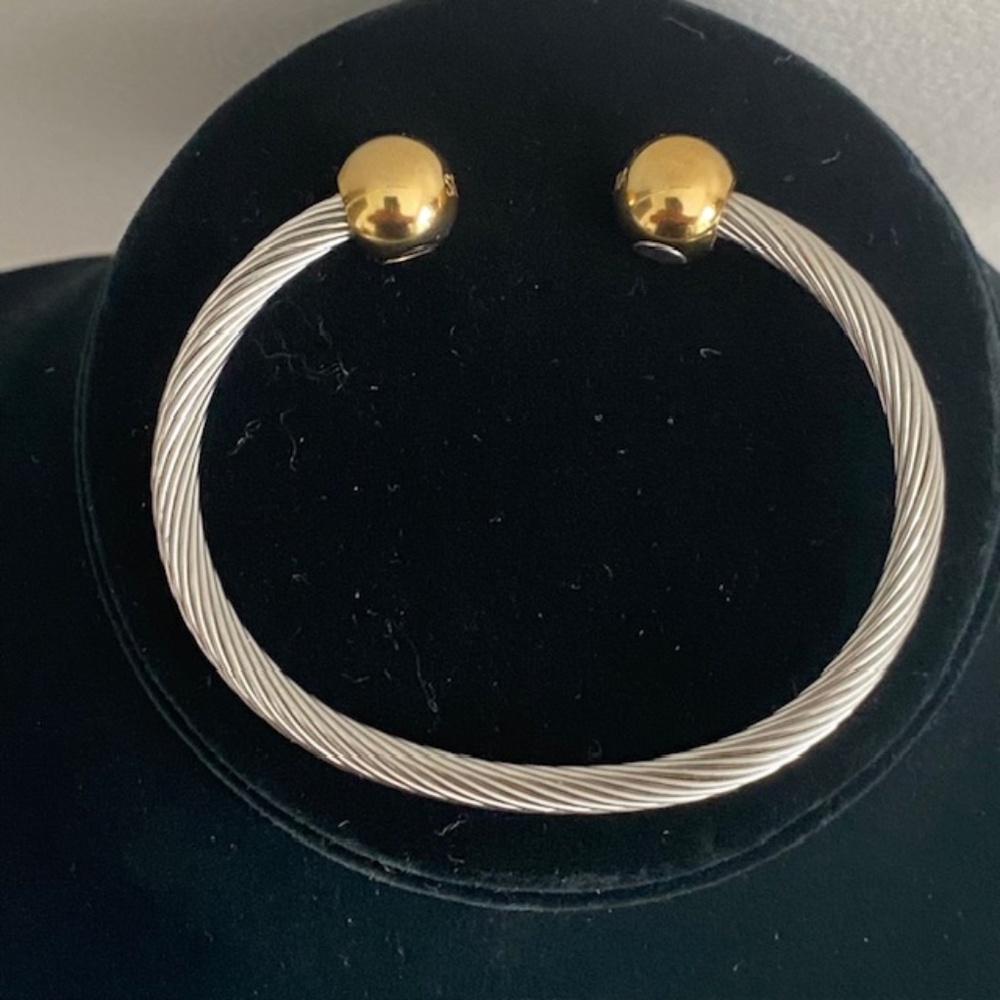 SABONA of England Professional Steel Twist Magnetic Bracelet with Gold Balls